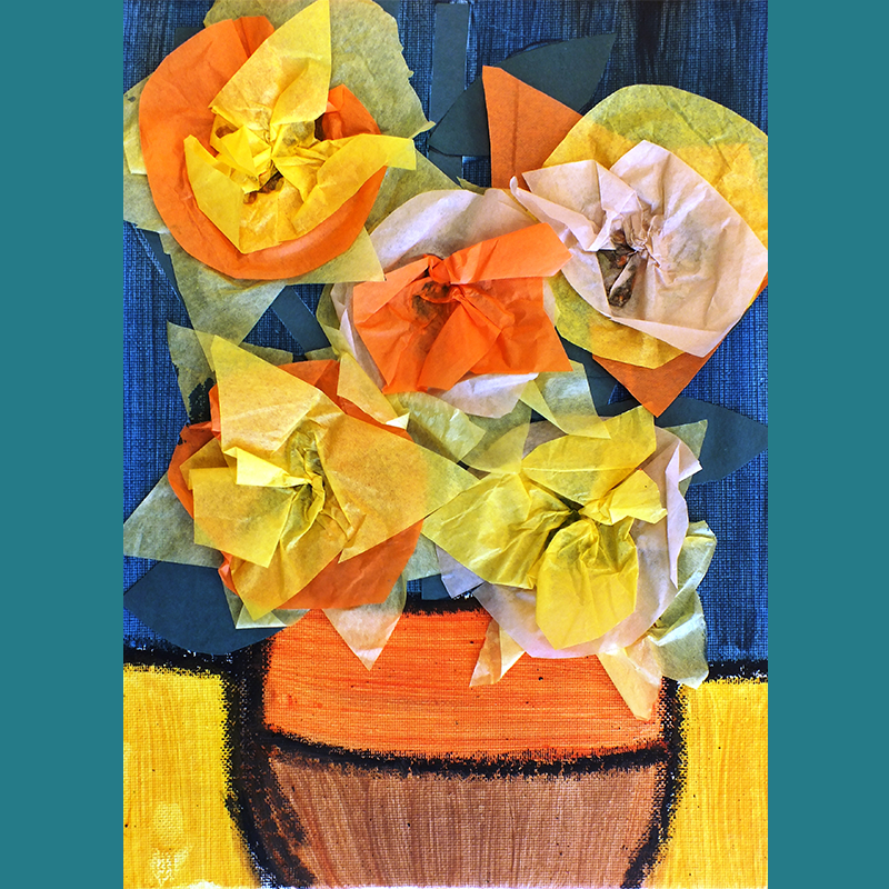 Kidcreate Studio - Houston Greater Heights, Van Gogh Vase Art Project